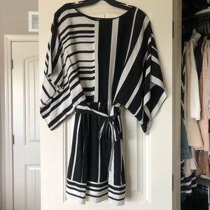 BCBG MaxAzria black and white stripped dress small